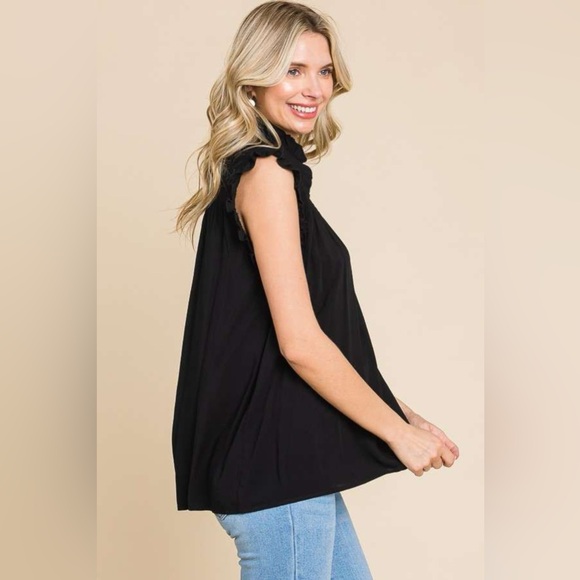 Culture Code Full Size Frill Edge Smocked Sleeveless Top - Picture 4 of 4